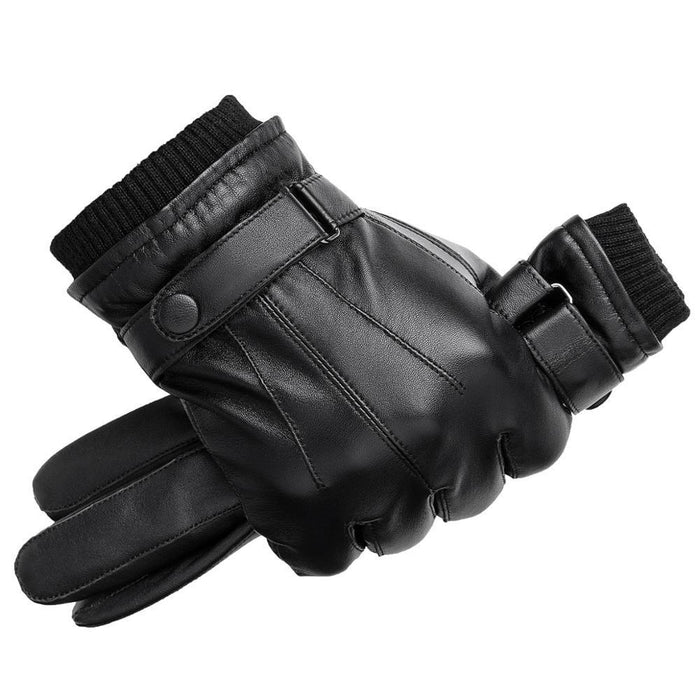 Black Leather Rider Gloves