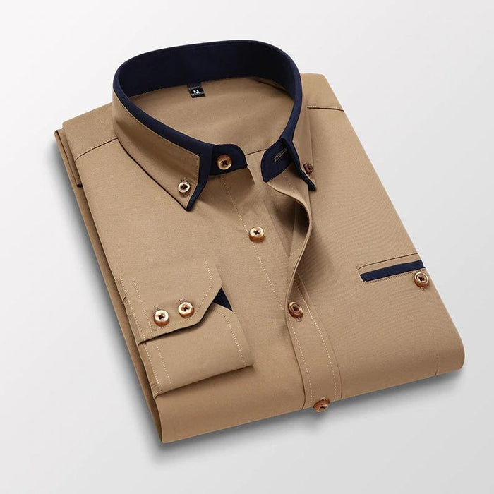 Men's Khaki Colbert Dress Shirt