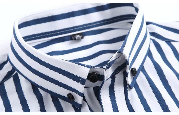 Men's White Striped Dress Shirt