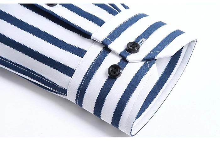 Men's White Striped Dress Shirt