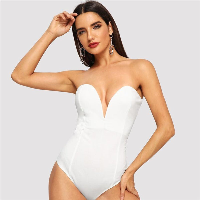 Larissa Skinny Bodysuit - White