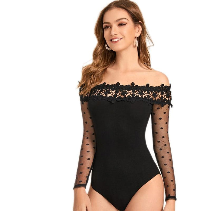 Ursula Lace Bodysuit - Black