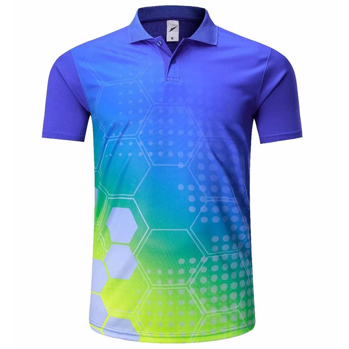 Reginald Golf High-Performance Hex Shirt (Dark Blue)