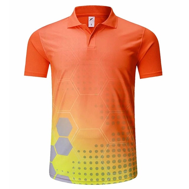 Reginald Golf High-Performance Hex Shirt (Orange)