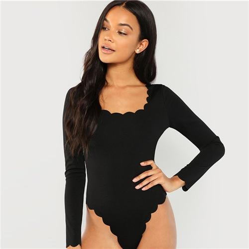 Acadia Scallop Trim Bodysuit