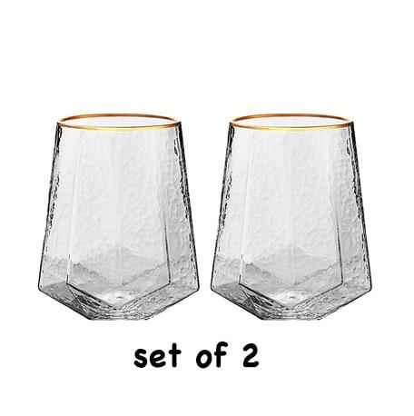 2 Piece Geometric Glass Set