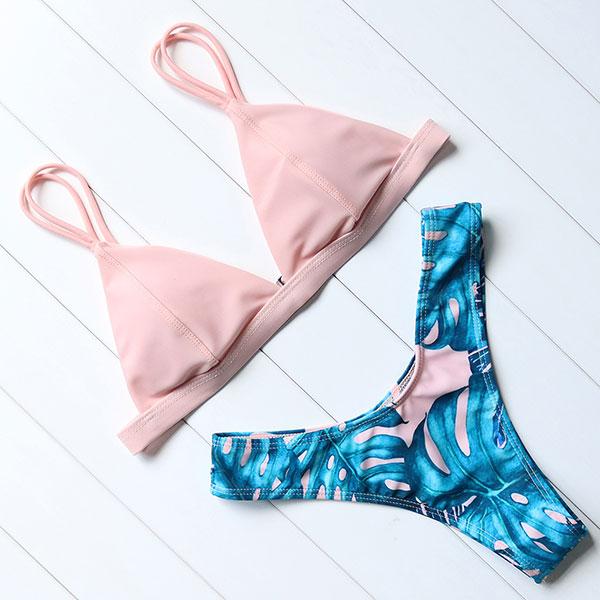 Amina Bikini Set - Ferns/Pink