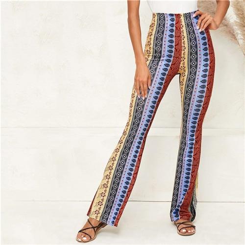 Bohemian Multicolor Flare Trousers