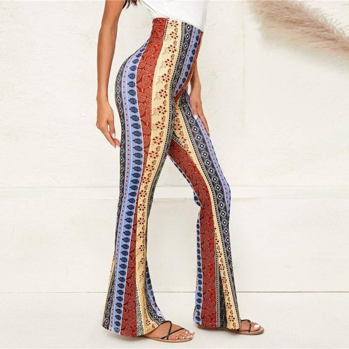 Bohemian Multicolor Flare Trousers