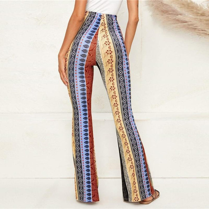 Bohemian Multicolor Flare Trousers