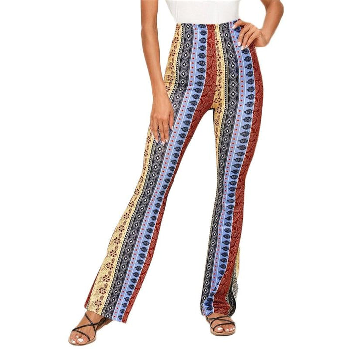 Bohemian Multicolor Flare Trousers