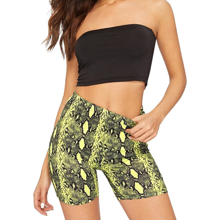 Greta Snake Shorts - Neon Yellow