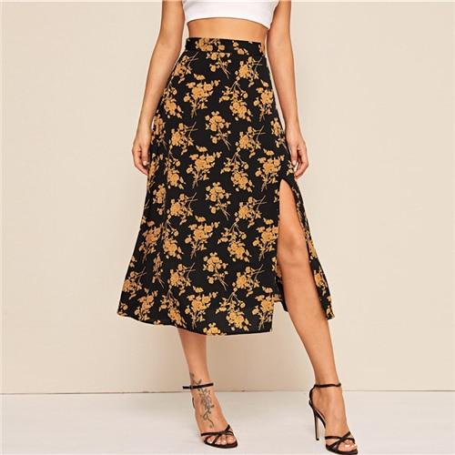 Rhea Split Thigh Skirt