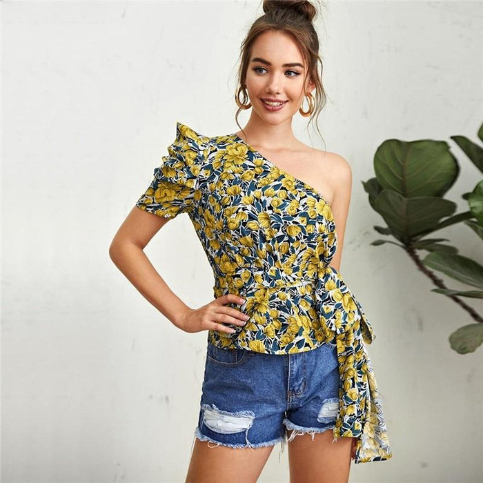 Renee Calico Blouse - Yellow