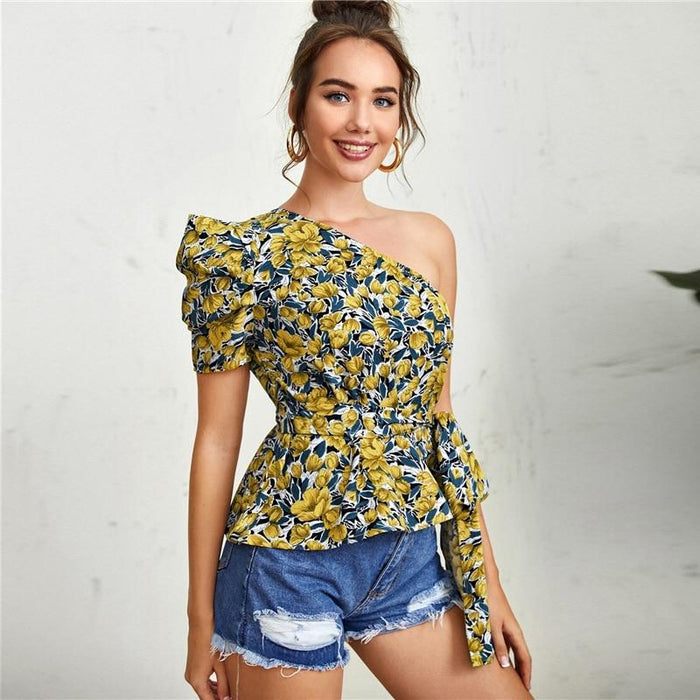 Renee Calico Blouse - Yellow