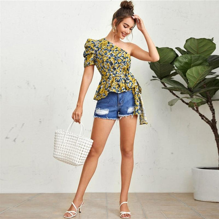 Renee Calico Blouse - Yellow