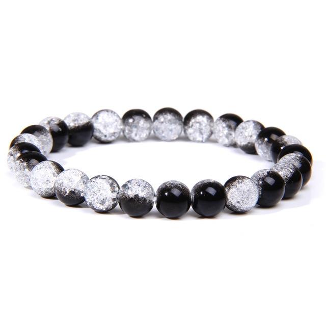 Black Ice Bracelet-craked quartz