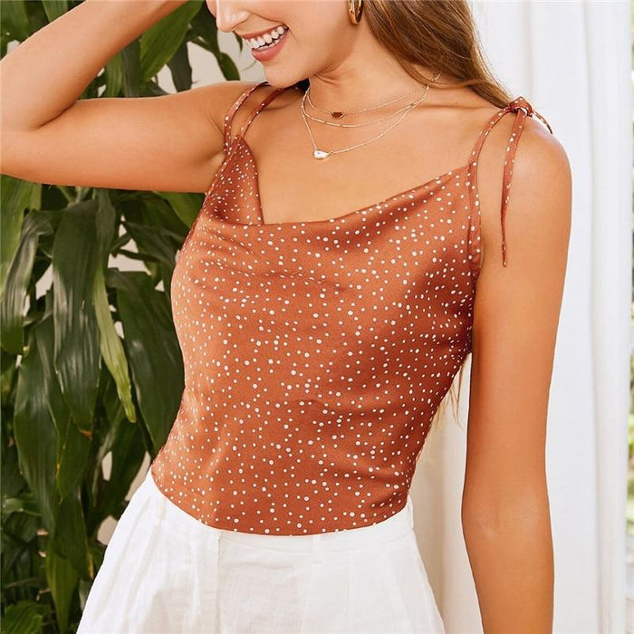 Lexie Polka Dot Cami - Burnt Orange