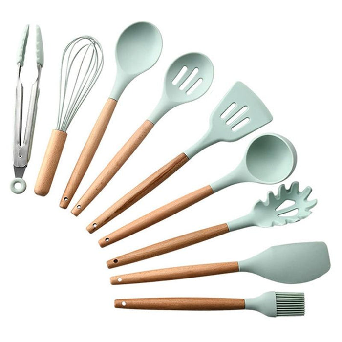 Wood and Silicone Cooking Utensils