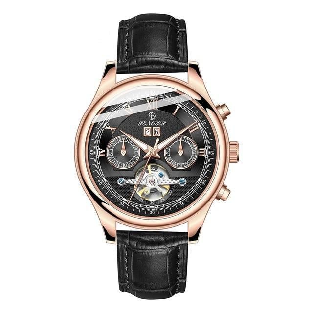 Alistair Mechanical Watch - Gold Black