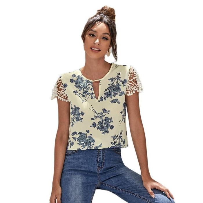 Kaya Cornflower Blouse - Beige