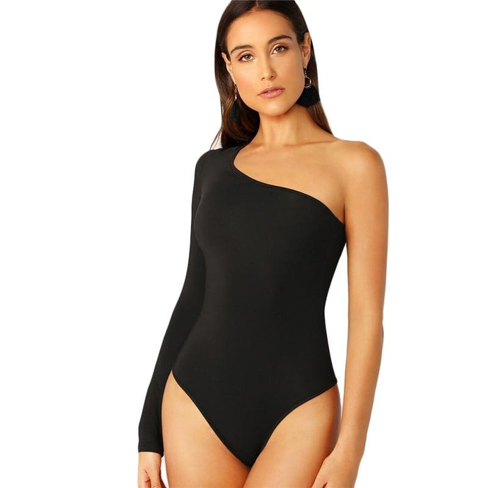 Kaia One Sleeve Bodysuit - Black