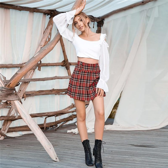 Lennox Tartan Mini Skirt - Red