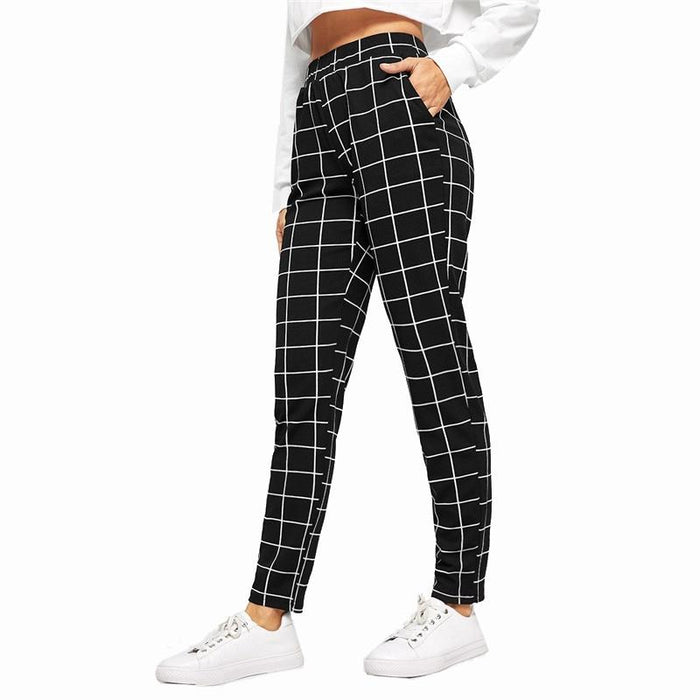 Plaid Carrot Vertical Pants