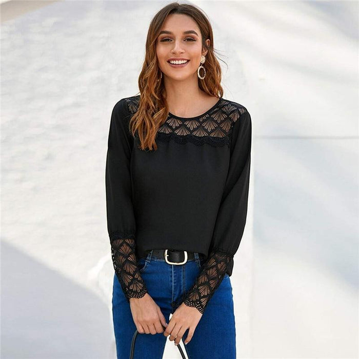 Dulce Lace Mesh Blouse