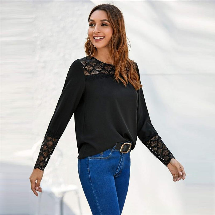 Dulce Lace Mesh Blouse