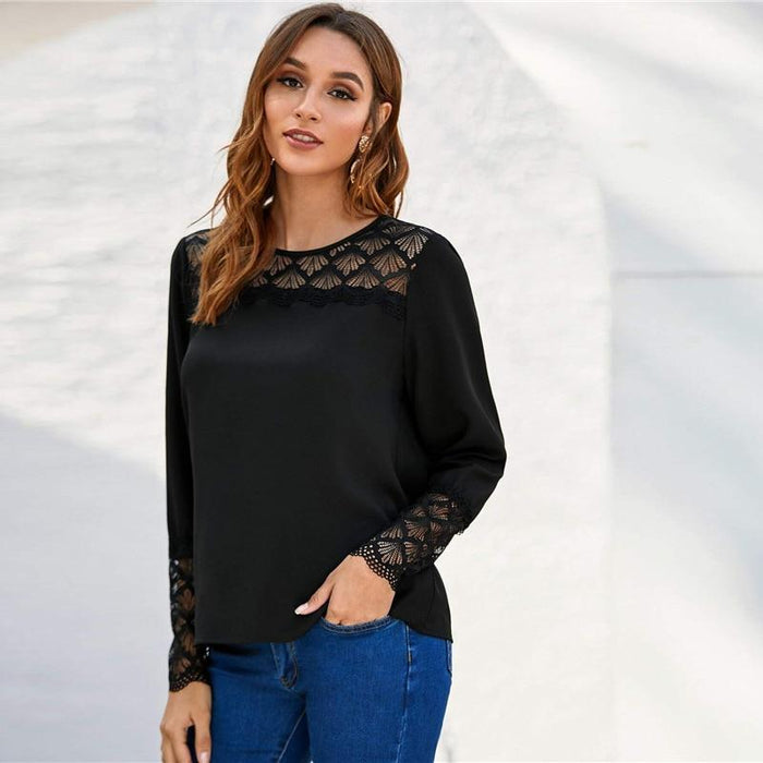 Dulce Lace Mesh Blouse