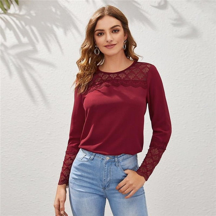 Dulce Lace Mesh Blouse