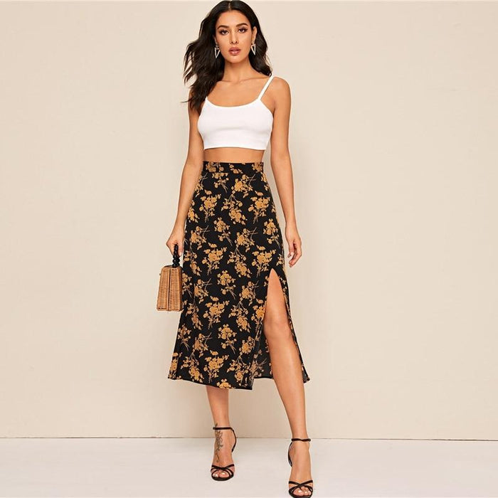 Rhea Split Thigh Skirt