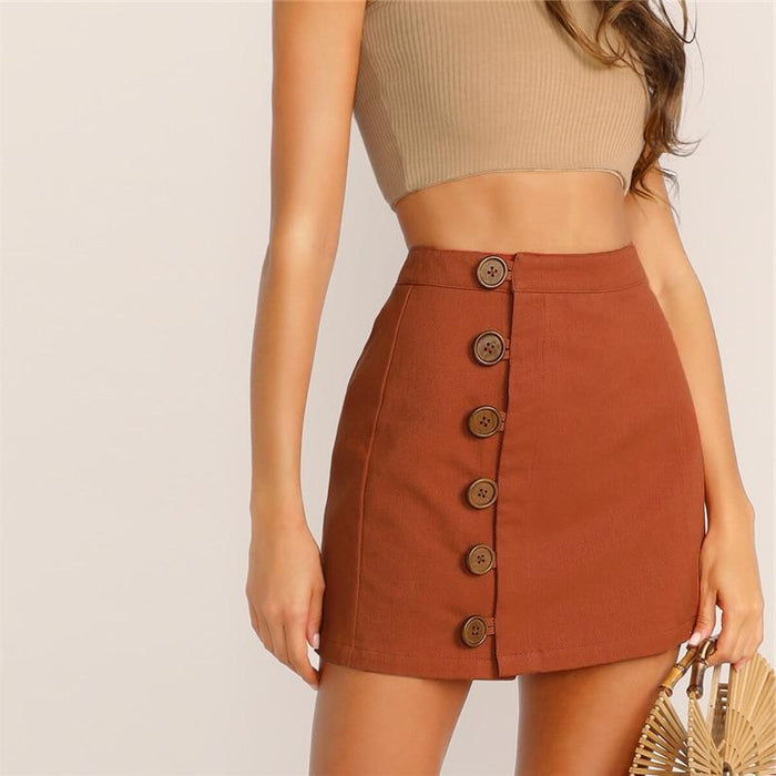 Jolie Buttoned Mini Skirt