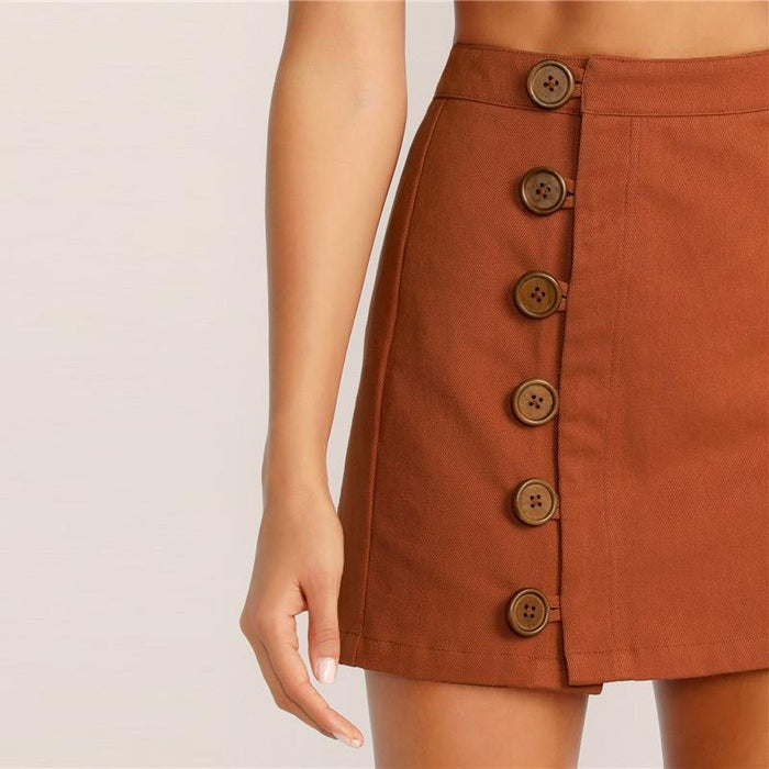 Jolie Buttoned Mini Skirt