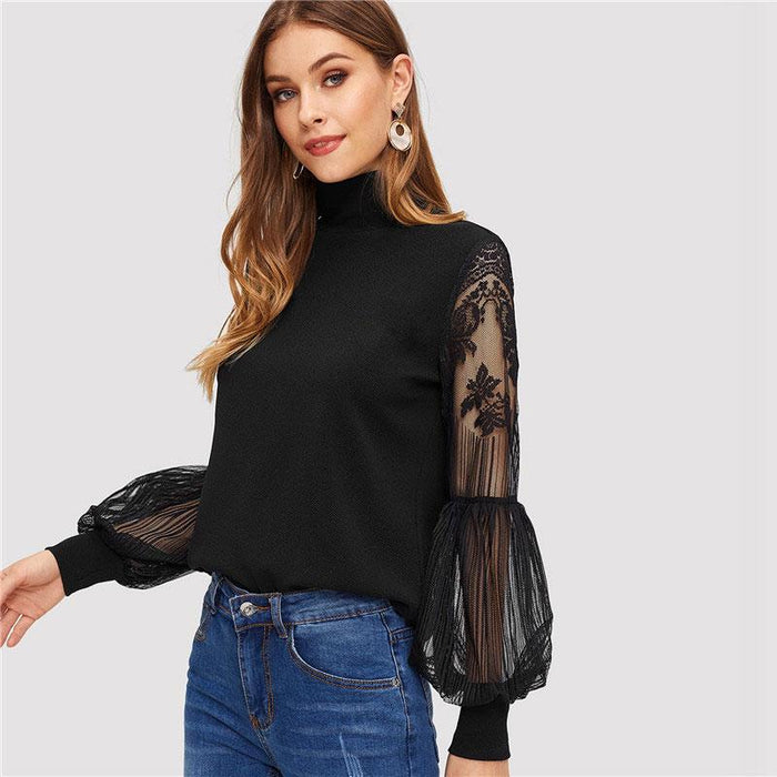 Lindsey Black Lace Blouse