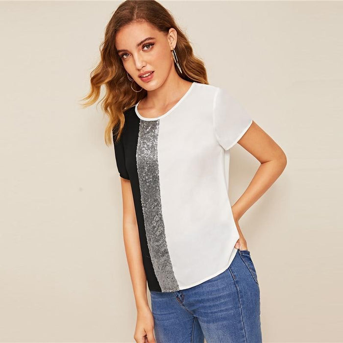 Emani Color Swatch Blouse - White