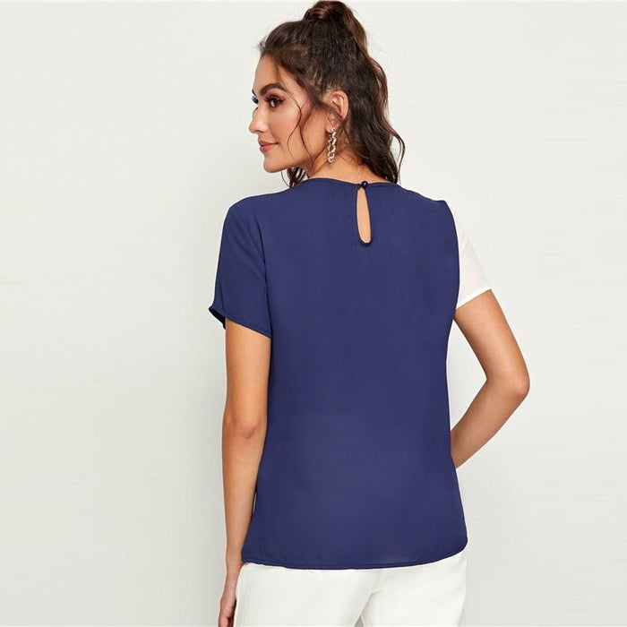 Emani Color Swatch Blouse - Blue