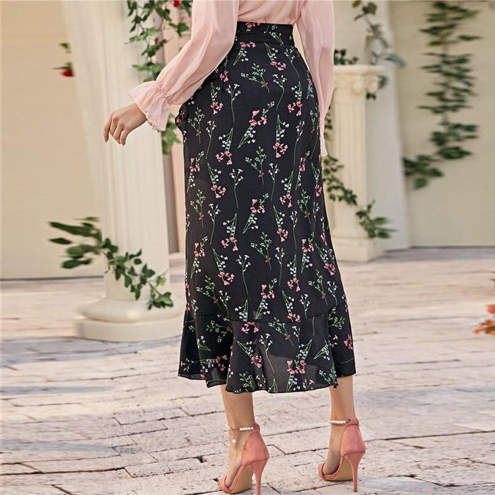 Rayne Floral High Waist Skirt