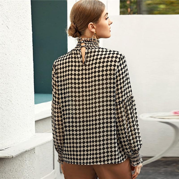 Alesia Checkerboard Blouse