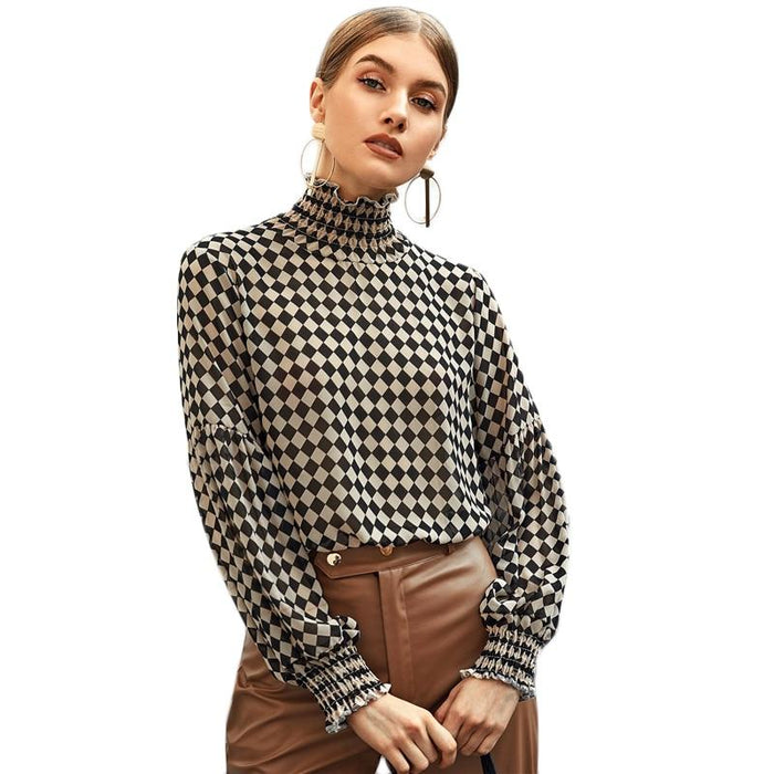 Alesia Checkerboard Blouse