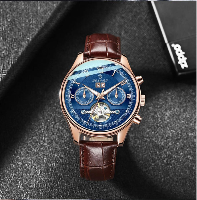 Alistair Mechanical Watch - Gold Blue