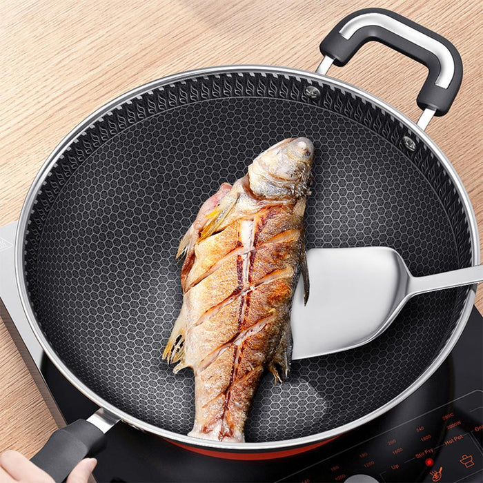 Stainless Steel Honeycomb Wok