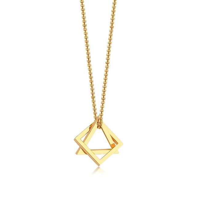 Ellipses Pendant - Gold Tesseract