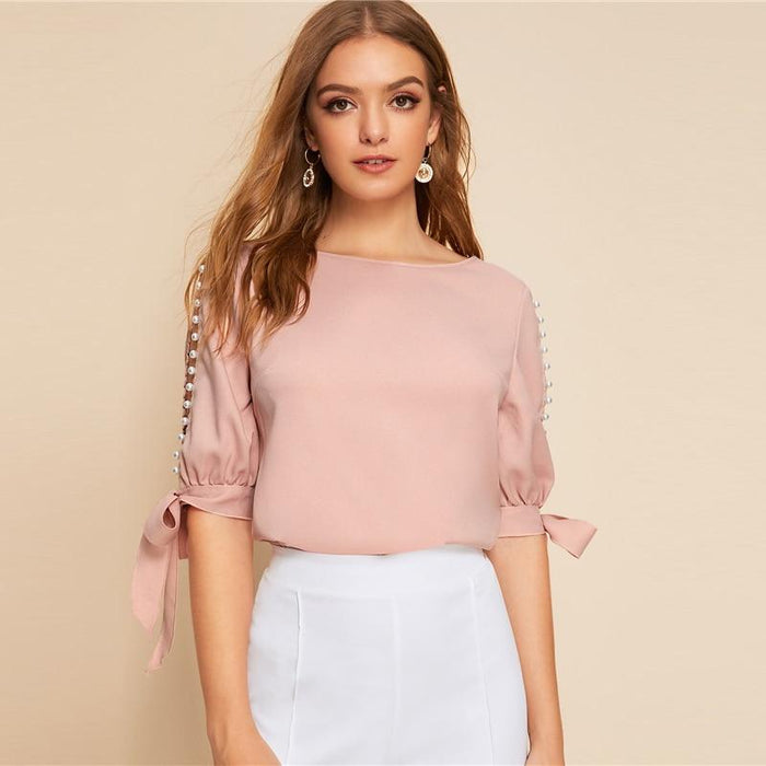 Ingrid Open Sleeve Blouse - Pink