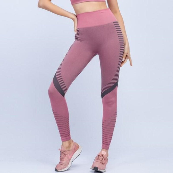 Aniya Athletic Leggings - Pink Gray