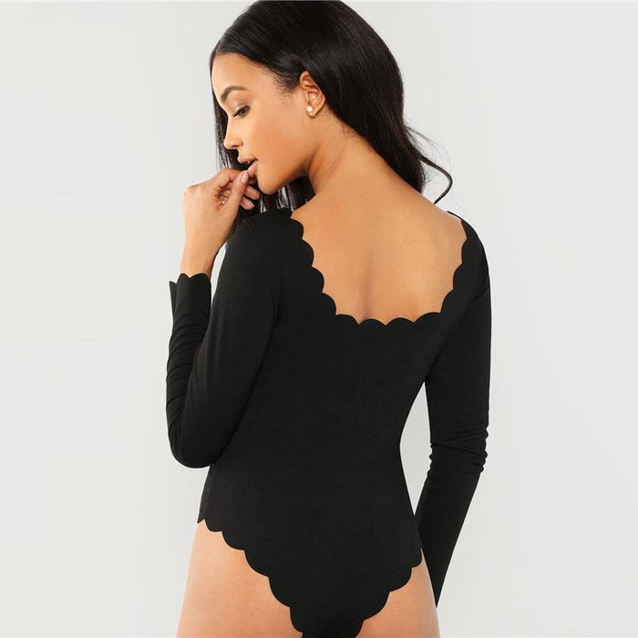 Acadia Scallop Trim Bodysuit