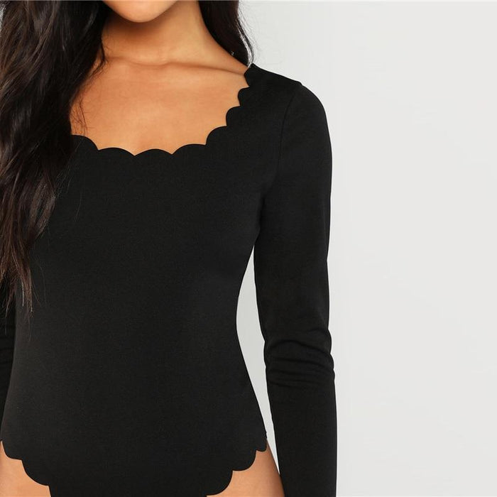 Acadia Scallop Trim Bodysuit