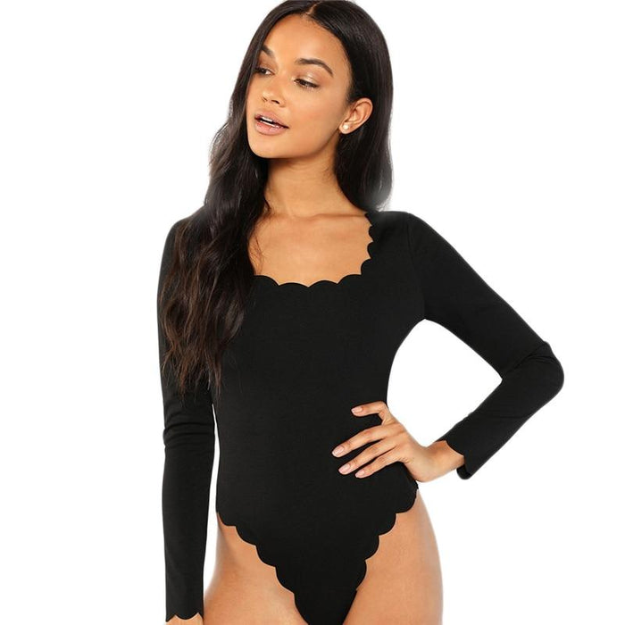 Acadia Scallop Trim Bodysuit