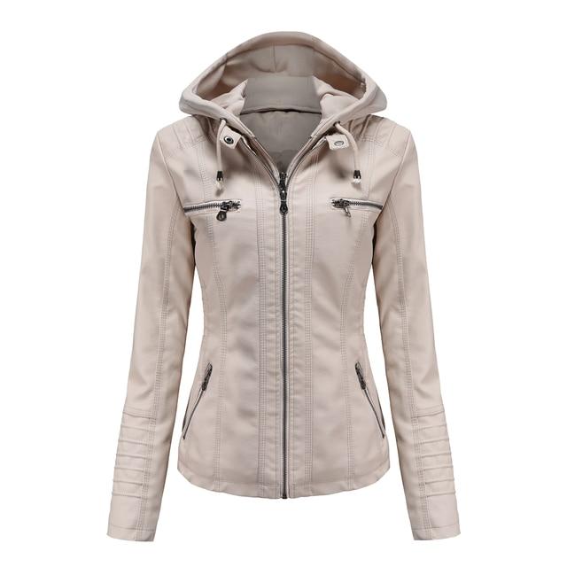 Paulie Vegan Leather Jacket - Beige